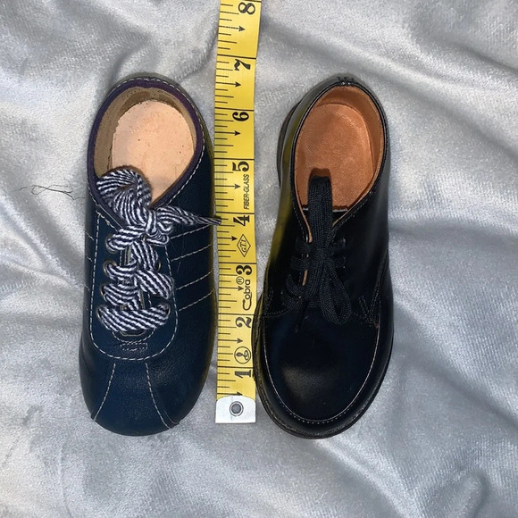 Vintage little boys shoes mother goose blue leather sneakers red goose black 6.5 - Picture 10 of 11